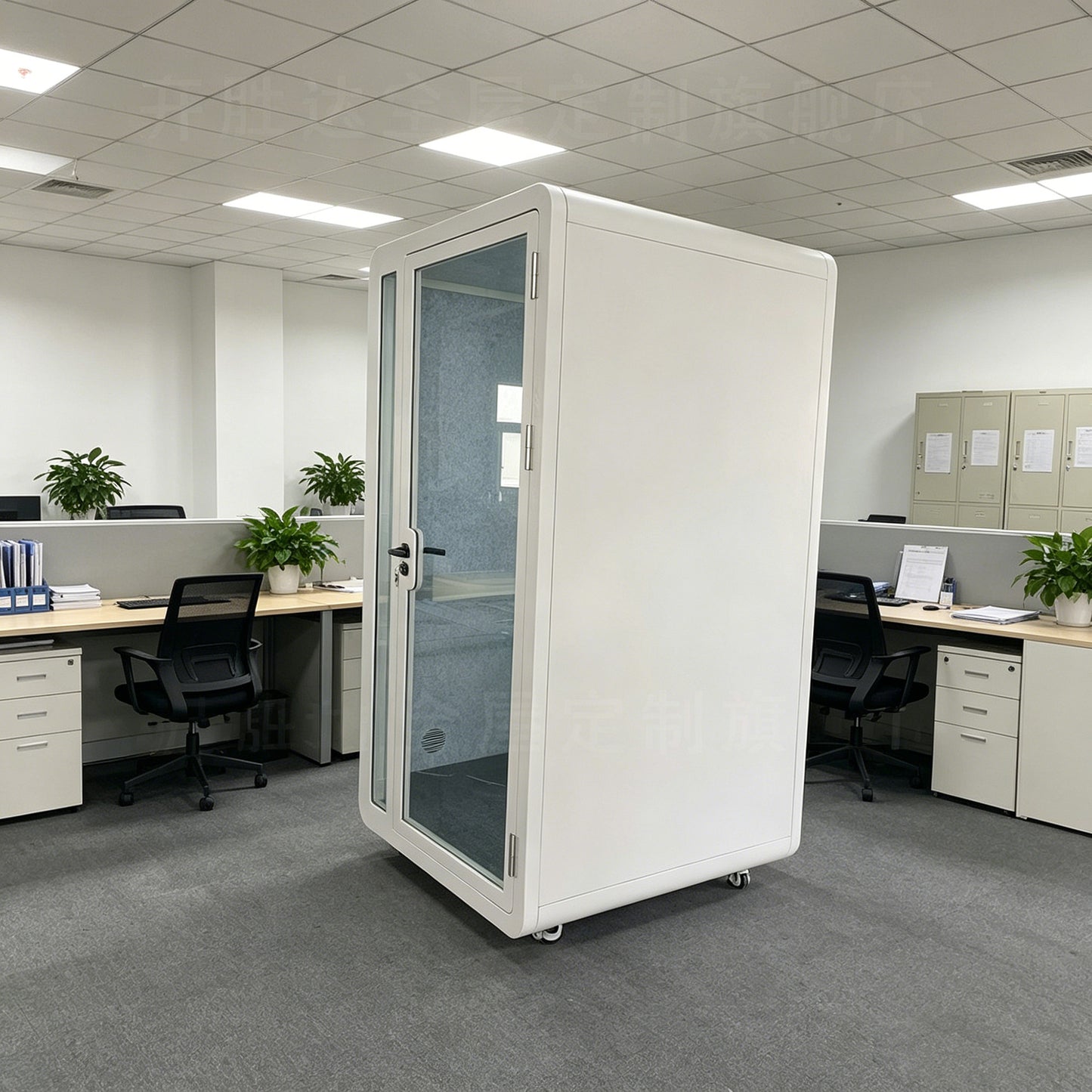 NOVIONIC Single Person Soundproof Office Pod (with Wheels & LED)