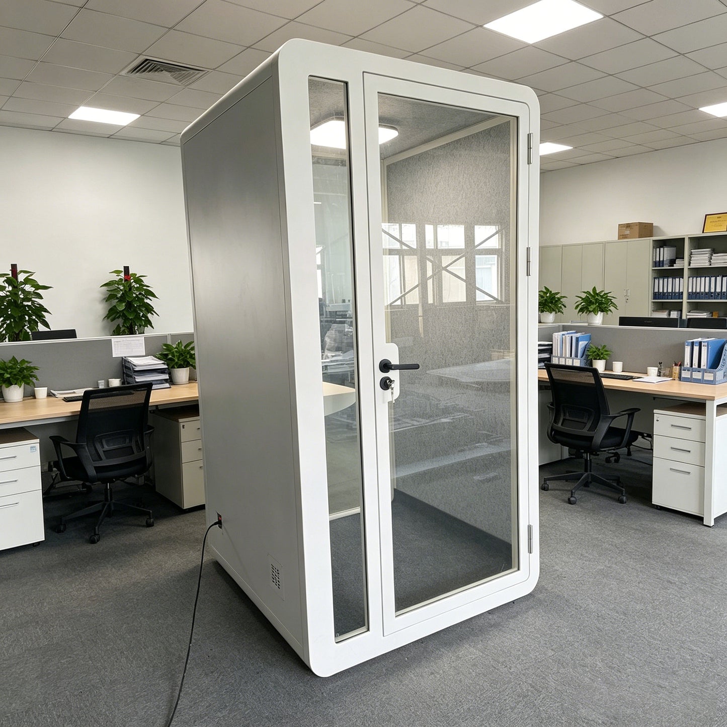 NOVIONIC Single Person Soundproof Office Pod (with Wheels & LED)
