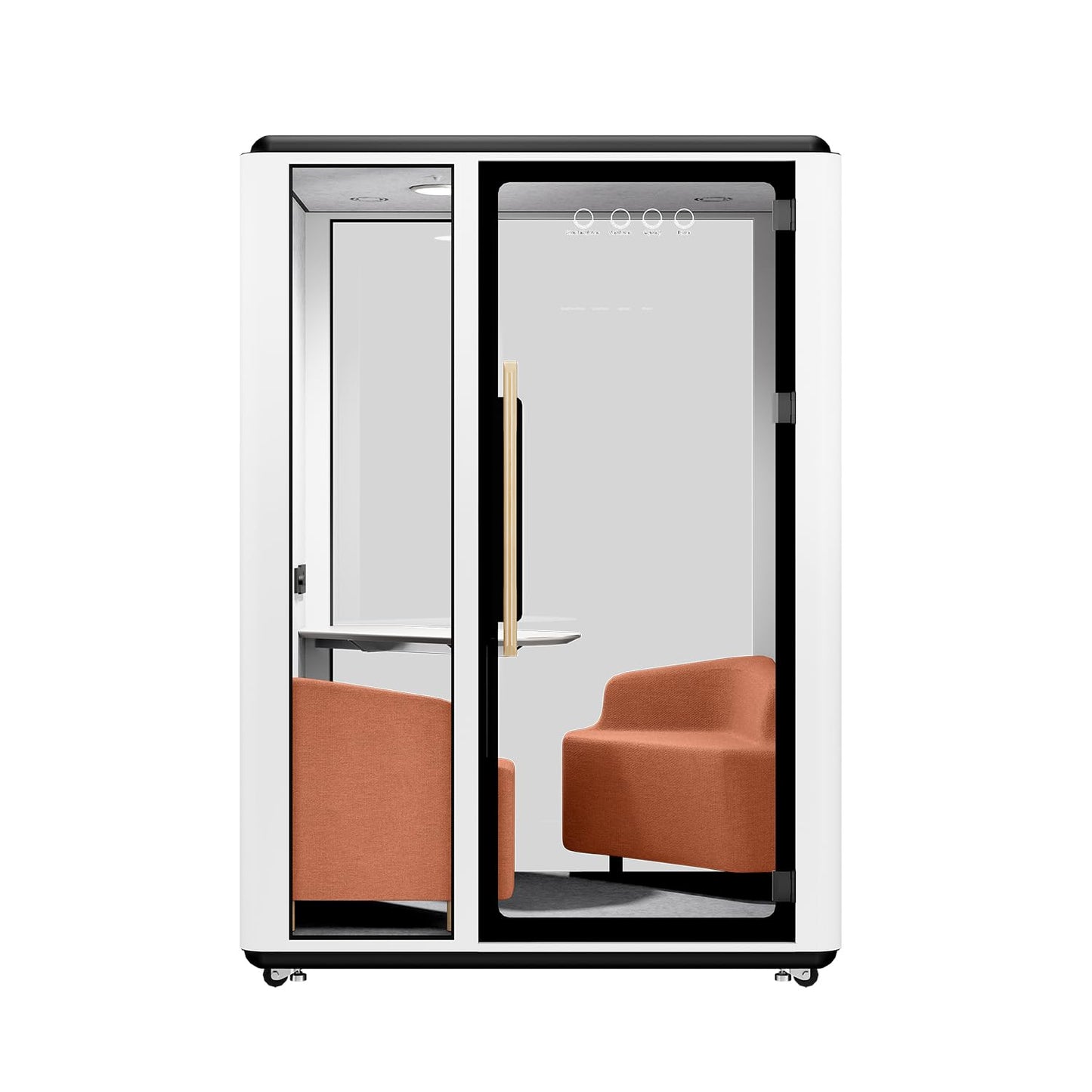 Premium 2-Person Soundproof Office Pod | Mobile Acoustic Meeting Booth with Rollers | Expandable Workstation with Smart Ventilation & LED Lighting